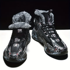 Men's Snow Boots Warm Fleece Cozy Non slip Ankle Boots Plush Comfy Outdoor Shoes