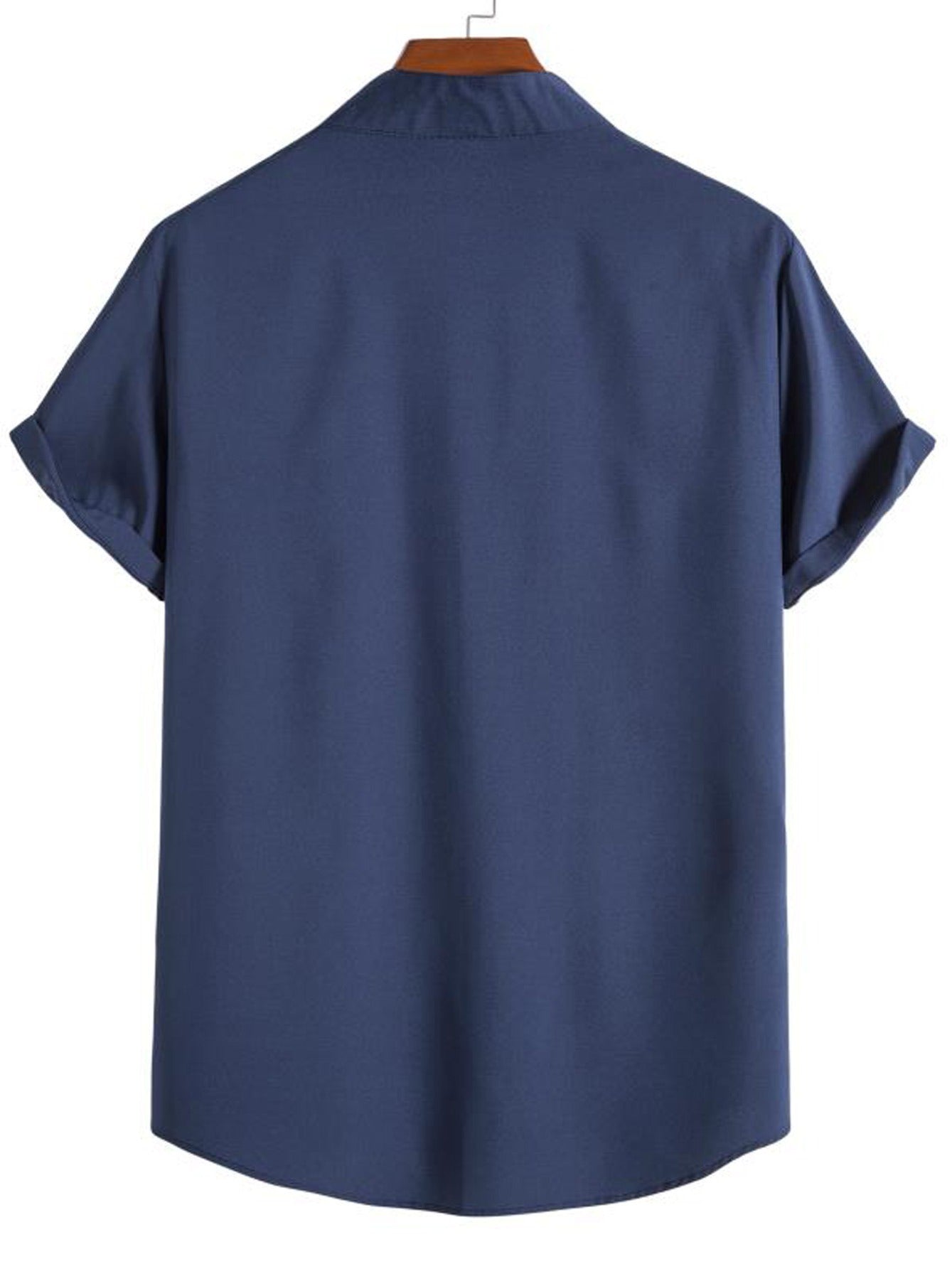 Men's Casual Stand Collar Short Sleeve Shirt