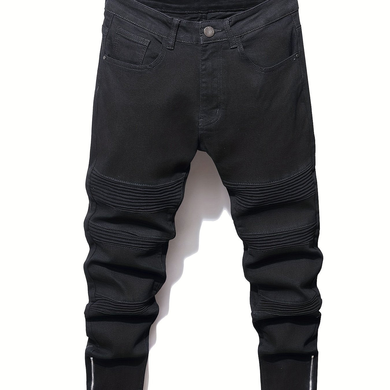 Men's Slim Fit Biker Jeans Casual Street Style Denim Pants