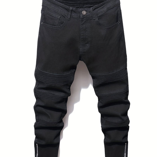 Men's Slim Fit Biker Jeans Casual Street Style Denim Pants