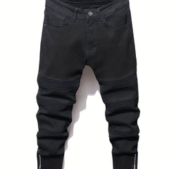 Men's Slim Fit Biker Jeans Casual Street Style Denim Pants