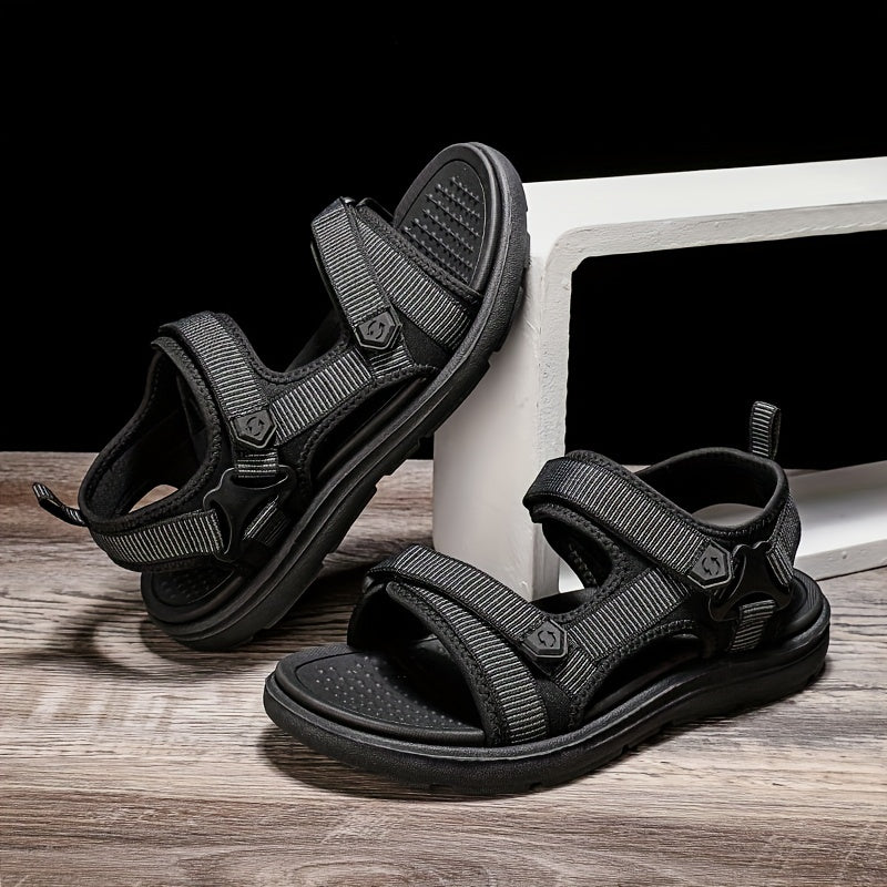 Men's Open Toe Hook And Loop Sandals Non Slip Comfortable Beach Shoes