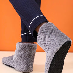 Wave Pattern Slipper Boots Soft Plush Cozy House Slippers