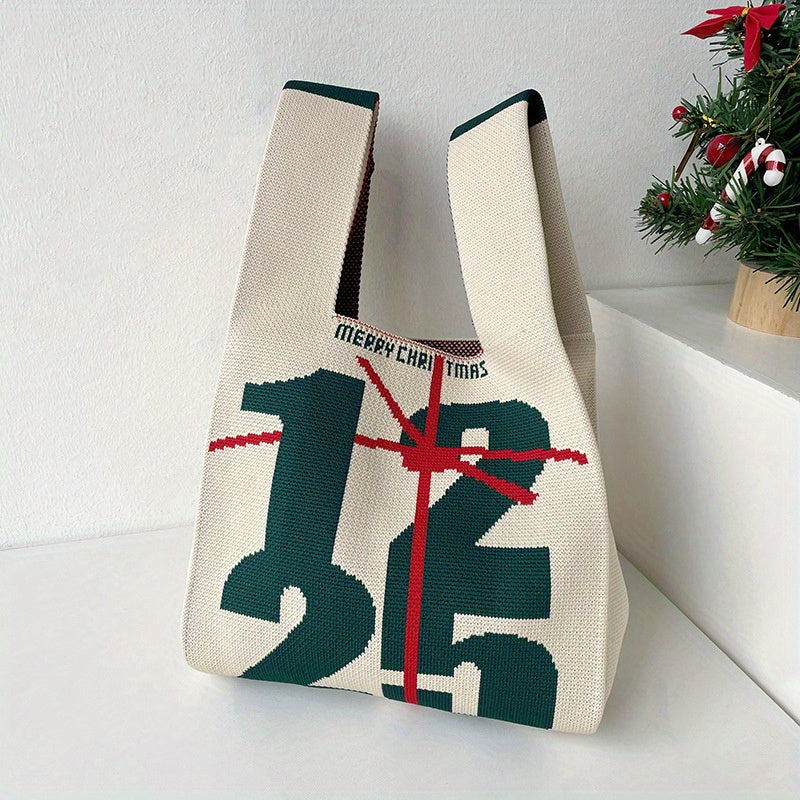 Christmas Gift Knitted Handbag Crochet Tote Bag Casual Summer Commuter Bag