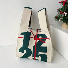 Christmas Gift Knitted Handbag Crochet Tote Bag Casual Summer Commuter Bag