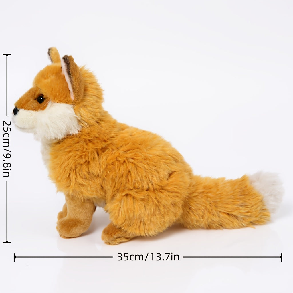 Realistic Fox Plush Toy Ultra Soft Huggable Animal Doll