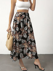Boho Floral Print High Waist Skirt for Spring & Summer