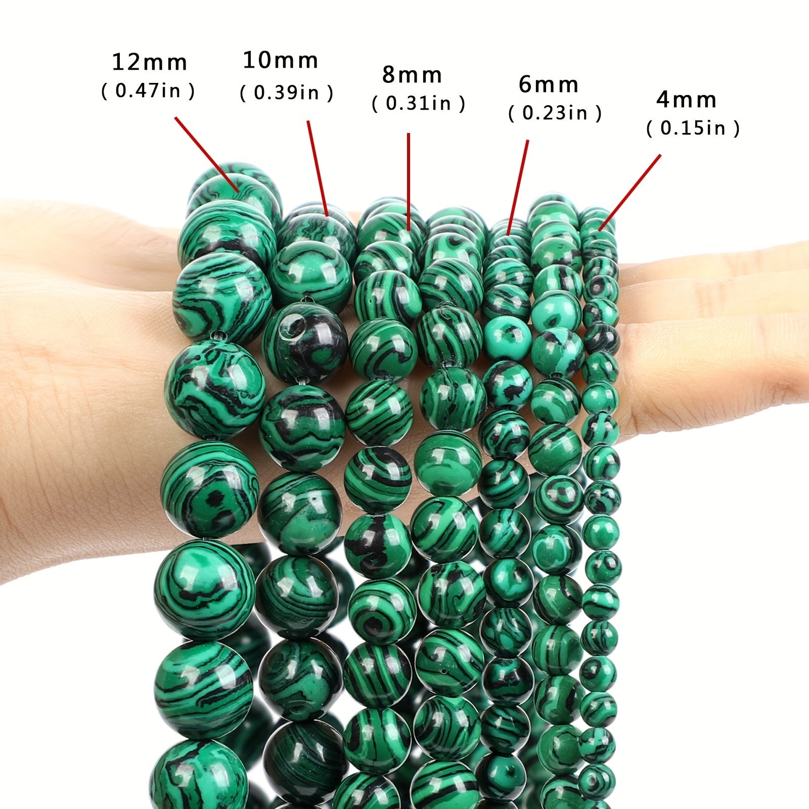 Malachite Stone Beads for DIY Jewelry Making 4-12 MM
