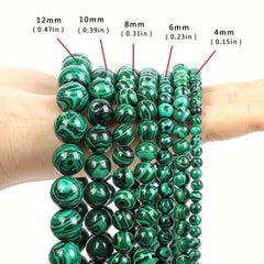 Malachite Stone Beads for DIY Jewelry Making 4-12 MM