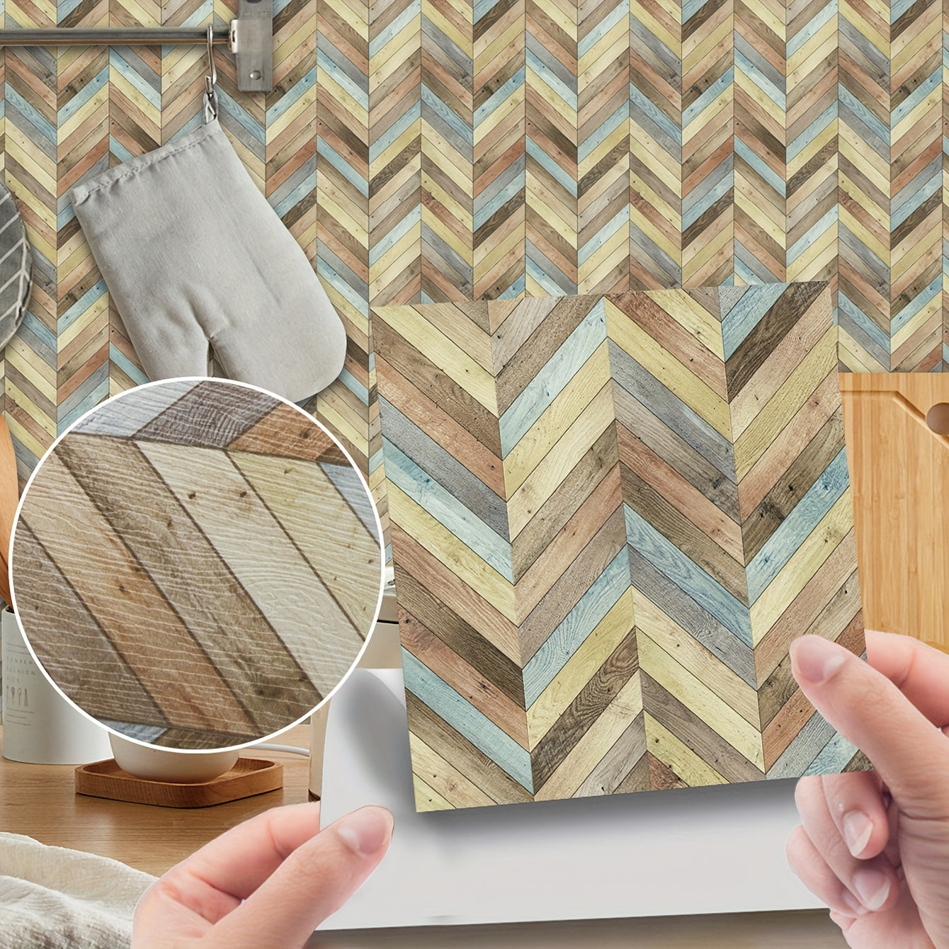 Dollhouse 3pcs Floor Tiles 3.93 Inches Wallpaper Tile Sticker