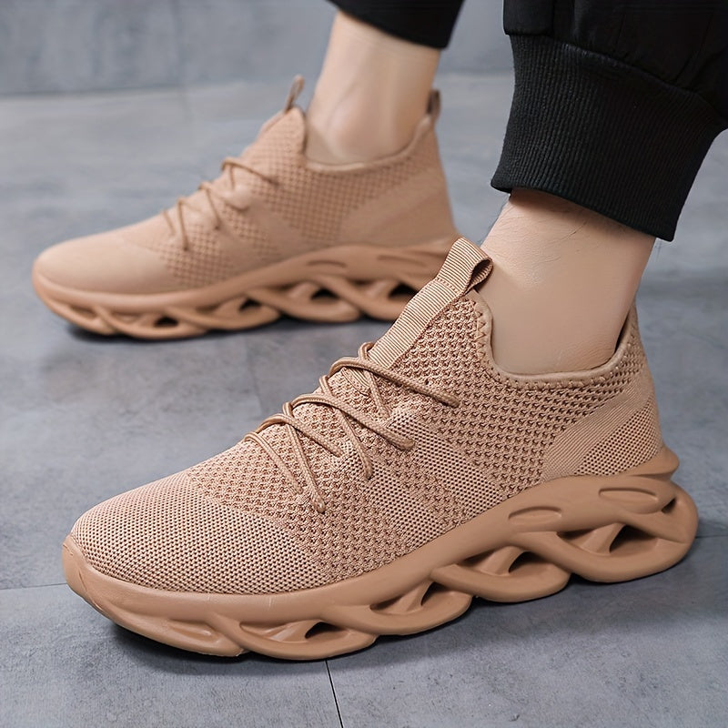 Men's Breathable Blade Type Sneakers Non Slip Lace Up Shoes