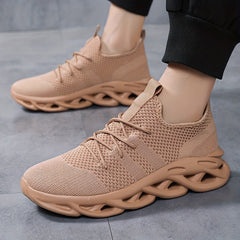 Men's Breathable Blade Type Sneakers Non Slip Lace Up Shoes