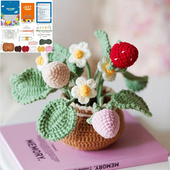 DIY Crochet Flower Kit for Beginners - Large Potted Ornaments