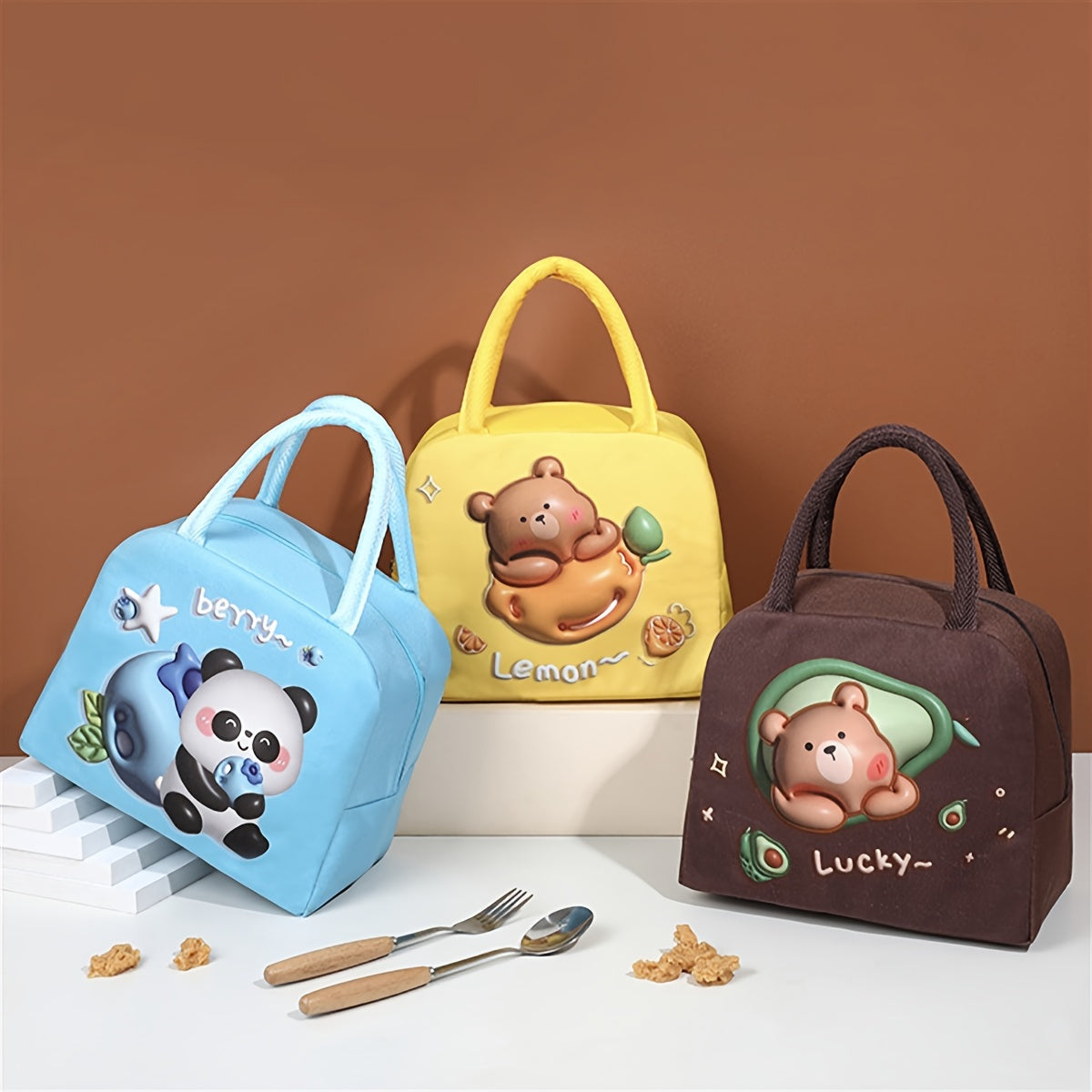 Cartoon Pattern Insulation Bag Portable Lunch Bag for Outdoor Camping School