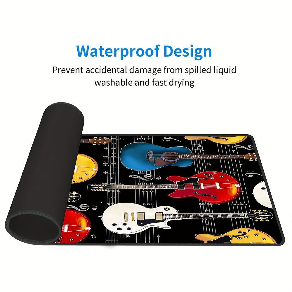 Guitar Pattern Mouse Pad Keyboard Mat Anti Slip Office Desk Accessories