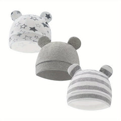 3pcs Baby Stripe Star Bear Ears Cap for Newborn Toddler Baby