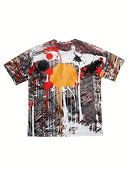 Men's Splatter Graphic T-shirt 3D Print Stretchy Short Sleeves
