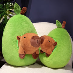 Capybara Avocado Fruit Plush Toy - Small, Medium, Large