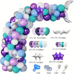 119 Pcs Mermaid Tail Balloon Chain for Birthday Party