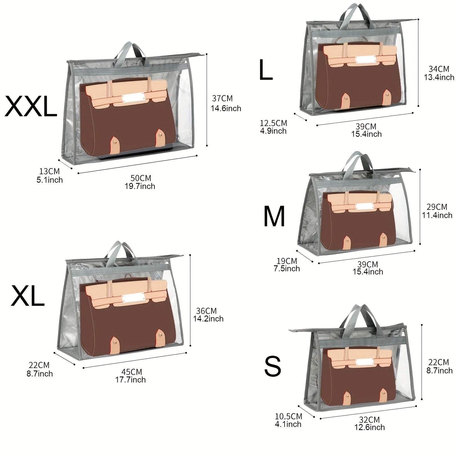 Zipper Storage Bag for Shoulder Bag, Handbag Organizer