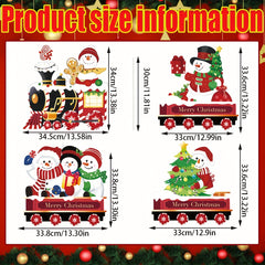 Christmas Train Yard Sign Santa Snowman Tree