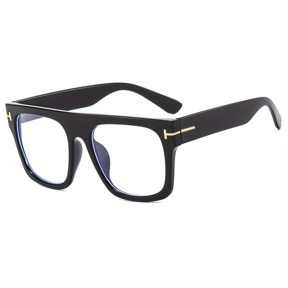 Men's Square Flat Mirror Myopia Glasses Anti Light PC Spectacles