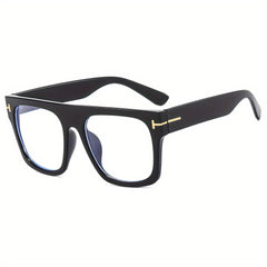 Men's Square Flat Mirror Myopia Glasses Anti Light PC Spectacles