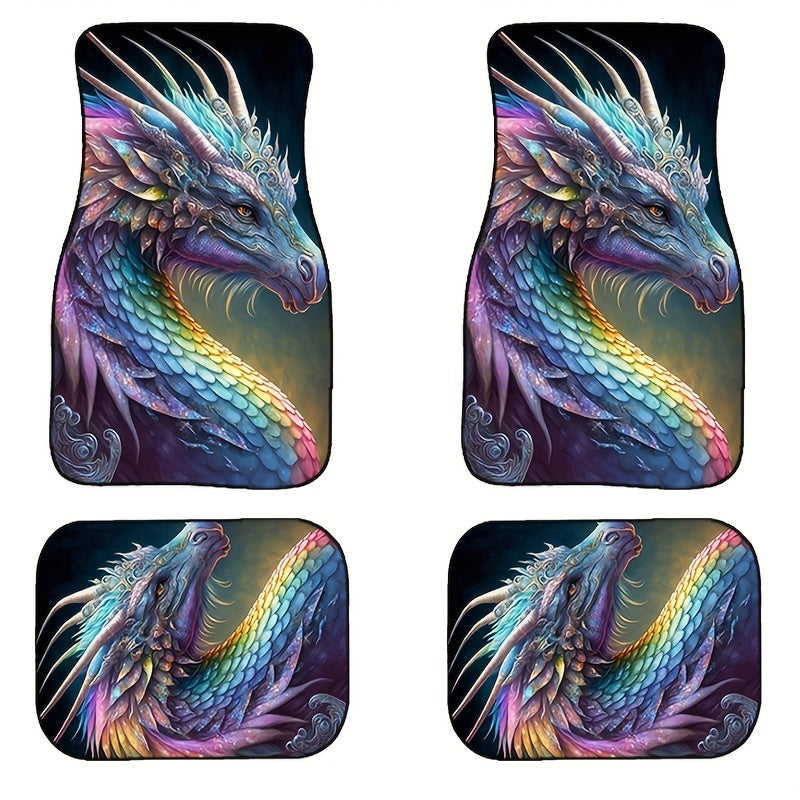 4pcs Car Floor Mats Non-slip Water Absorbent Stain Resistant Front Rear Seat
