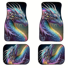 4pcs Car Floor Mats Non-slip Water Absorbent Stain Resistant Front Rear Seat