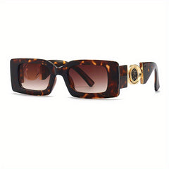 Rectangular Frame Sunglasses Gradient Lens Glasses UV400