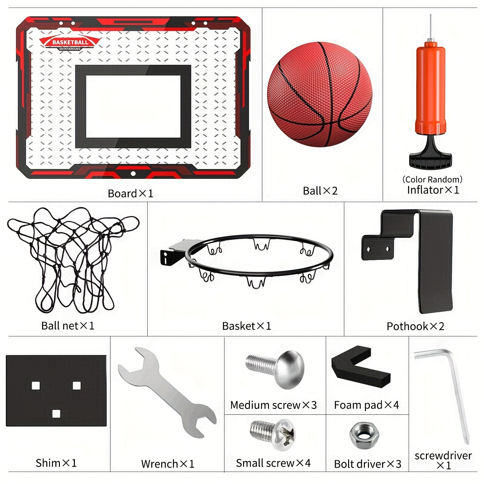 Kids Indoor Basketball Hoop Mini Hoop with 2 Balls
