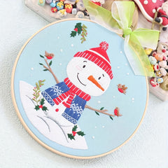 DIY Embroidery Kit Christmas Pattern Material with Hoop