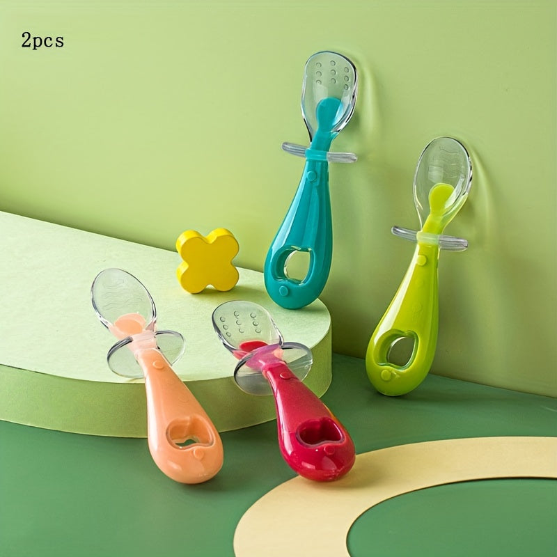 Baby Silicone Short Handle Spoon Complementary Food Spoon