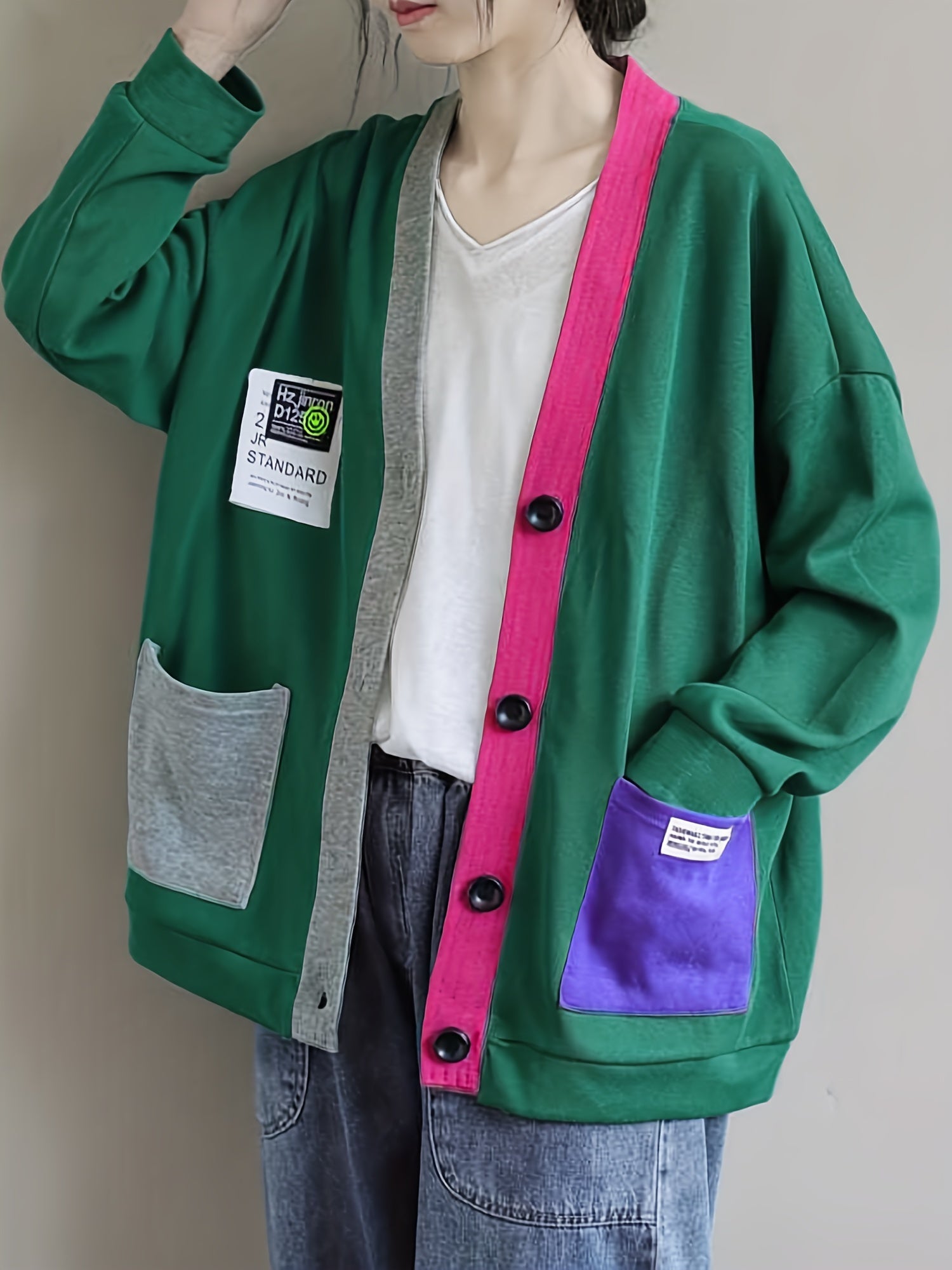 Drop Shoulder Casual Jacket for Women