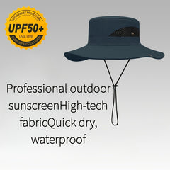 Men's Mesh Wide Brim Bucket Hat Sun Protection