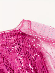 Princess Dress & Accessories Set with Sequin Decor Mesh Cloak