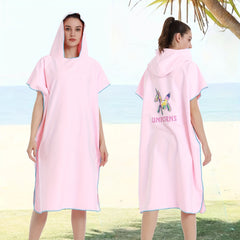 Fast Drying Hooded Towel for Surfing & Bathing Suede Wetsuit Changing Towel