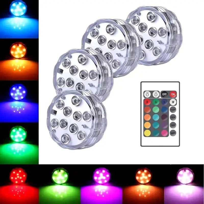 4pcs IP68 Waterproof Diving Light Christmas Decoration LED Pool Light
