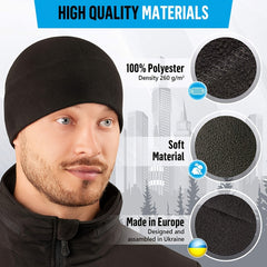 Men's Fleece Observation Cap Beanie Hat Winter Skull Cap Warm Hats