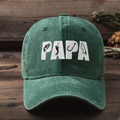 Fishing PAPA Embroidery Baseball Cap Hip Hop Unisex Washed Distressed Dad Hat