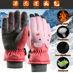 Kids Ski Gloves Winter Warm Waterproof Snowboard Gloves
