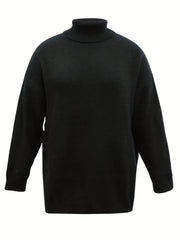 Turtle Neck Split Sleeve Sweater