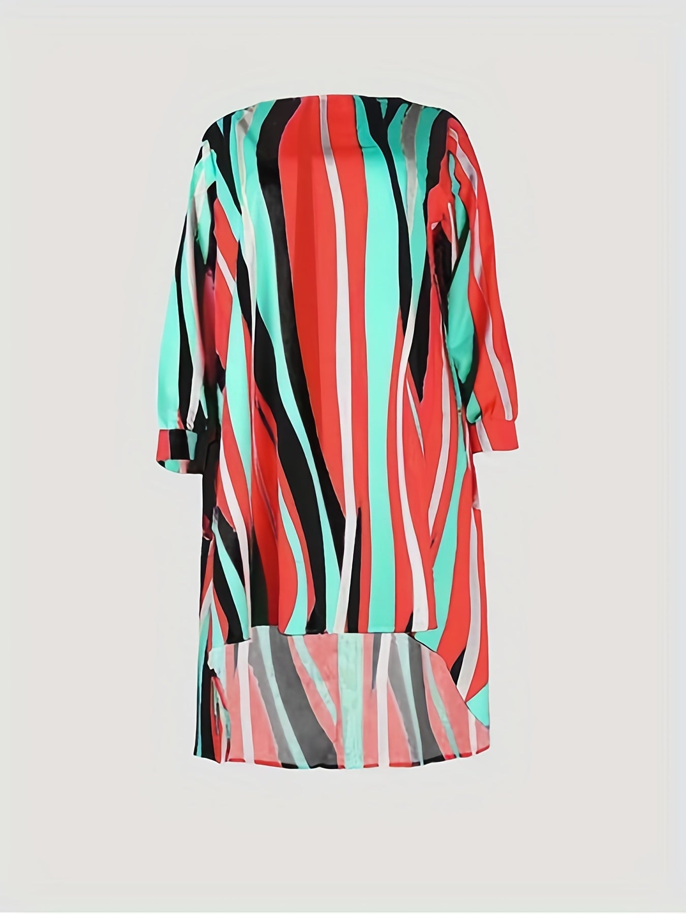 Casual Dress Women's Plus Random Print Long Sleeve Dress
