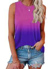 Gradient Print Tank Top Sleeveless Casual Summer Women's Clothing