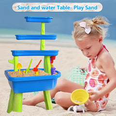 4 Tier Sand Water Table for Toddlers 46pcs Kids Water Table Splash Pond Toys Set