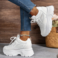 Women's Wedge Heel Sneakers Breathable Mesh Casual Shoes