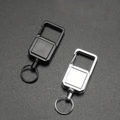 Metal Square Keychain Retractable Hanging Buckle Key Chain