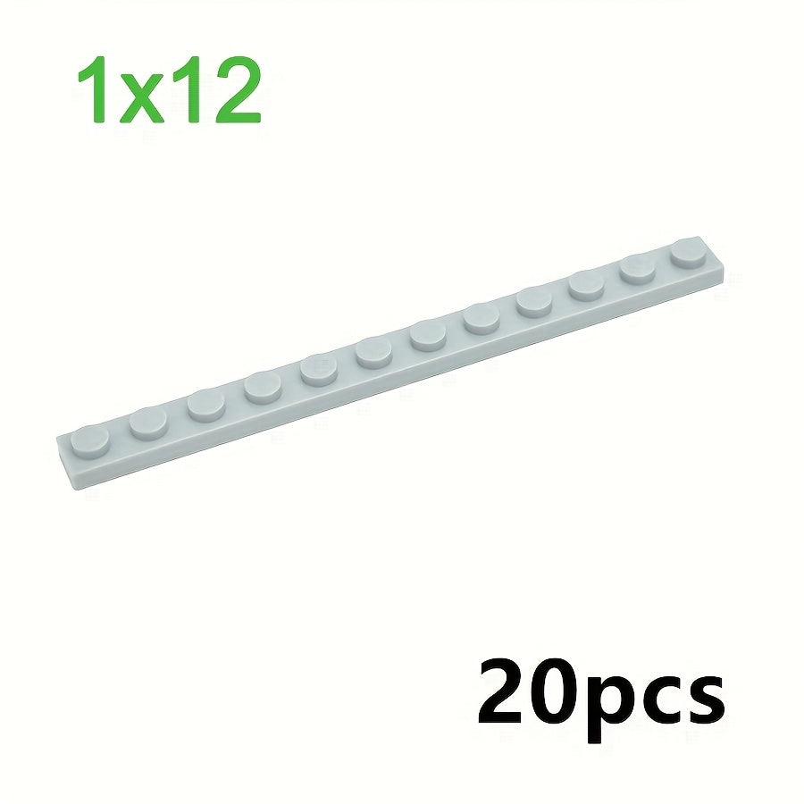 20pcs Thin Classic Bricks Plate 1 X 12 Dot Building Blocks MOC Educa
