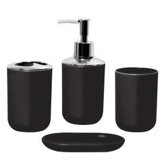 4pcs Soap Dispenser & Holder & 2 Cups Bathroom Accessories Set