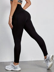 Mesh Stitching Yoga Cropped Pants High Stretch Gym Leggings